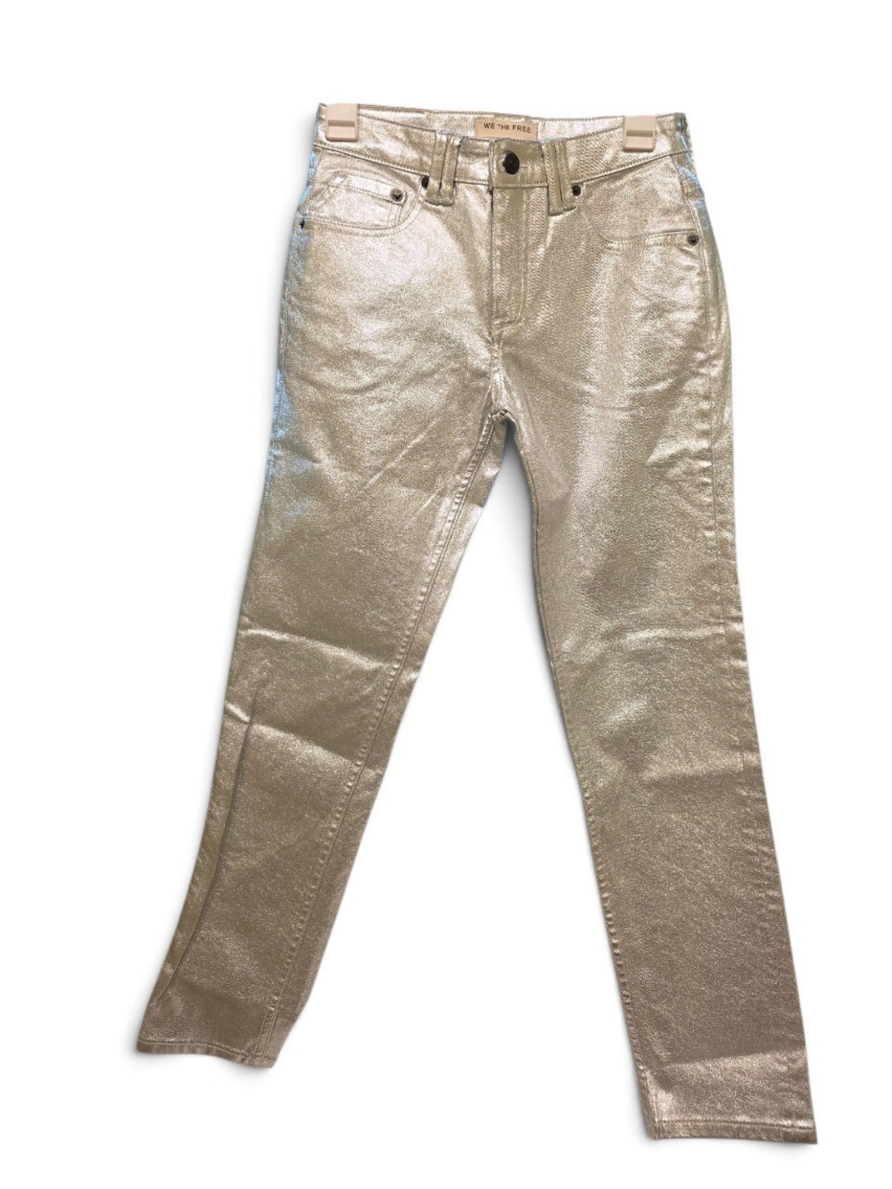 Free People We The Free Oracle Metallic Pants Divine Size 27 - Picture 3 of 5